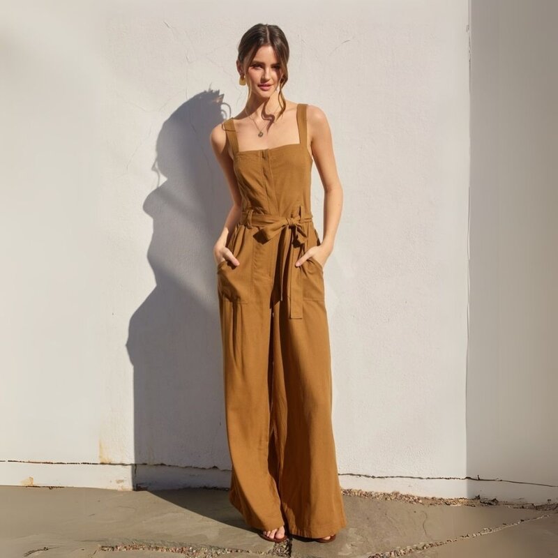 Dress Forum Heaven Sent Straight Neck Wide Leg Jumpsuit