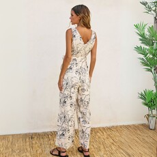 Dress Forum Sail Away with Me Button Down Sash Belt Jumpsuit