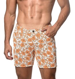 ST33LE (Steele) White Oranges Roses  Shorts