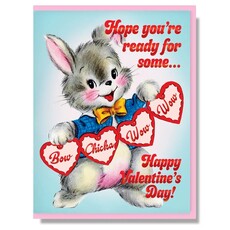 Smitten Kitten Ready For Some Bow Chicka Wow Wow Happy Valentines Day Card