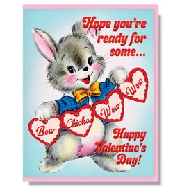 Smitten Kitten Ready For Some Bow Chicka Wow Wow Happy Valentines Day Card