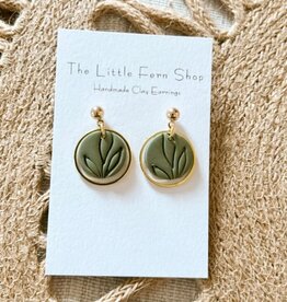 The Little Fern Shop Leaf Imprint Dangles Earrings