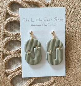 The Little Fern Shop Sage Textured Dangles Earrings