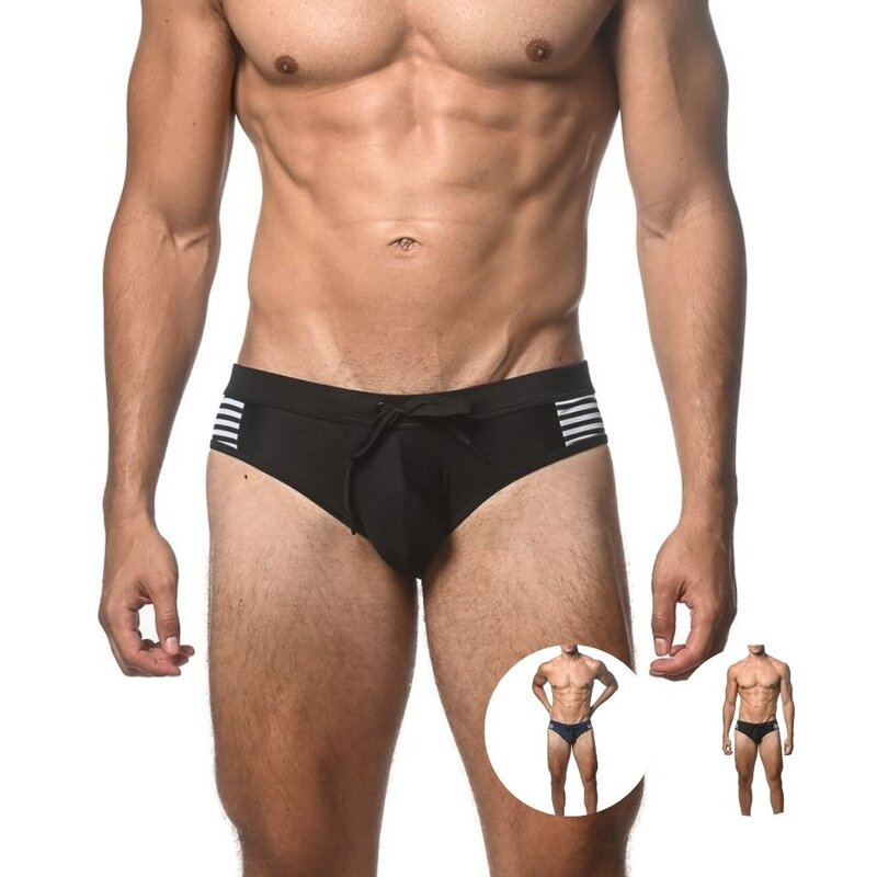 ST33LE (Steele) Solid Swim Brief with Side Stripes SP25 ST 8024