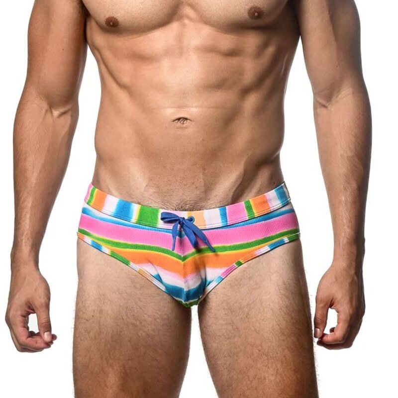 ST33LE (Steele) Green/Candy Stripe Swim Brief SP25 ST8015 09