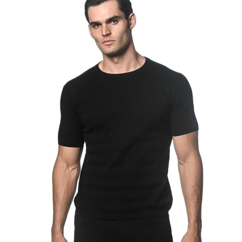 Postmarc Cotton Textured Knitted Crew Tee SP25 PM 16251