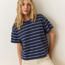Marine Layer Navy Stripe Vintage Slub Crop Tee