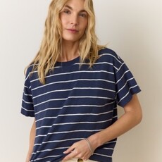Marine Layer Navy Stripe Vintage Slub Crop Tee