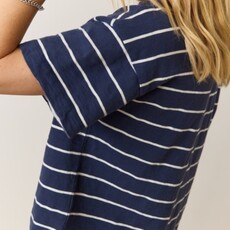 Marine Layer Navy Stripe Vintage Slub Crop Tee