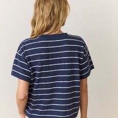 Marine Layer Navy Stripe Vintage Slub Crop Tee