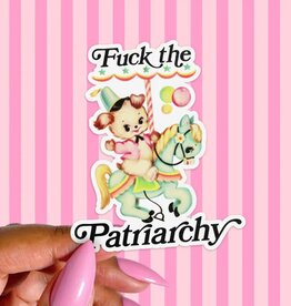 Pretty Toxic Stickers Retro Kitsch Sticker, Fuck the Patriarchy