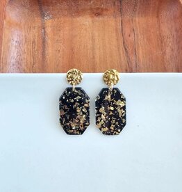 Spiffy & Splendid Lexi Earrings Black Gold Flake