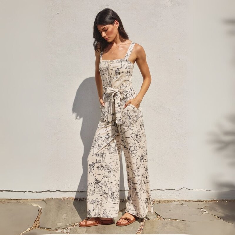 Dress Forum SU25 Sail Away Straight Neck Wide Leg Jumpsuit
