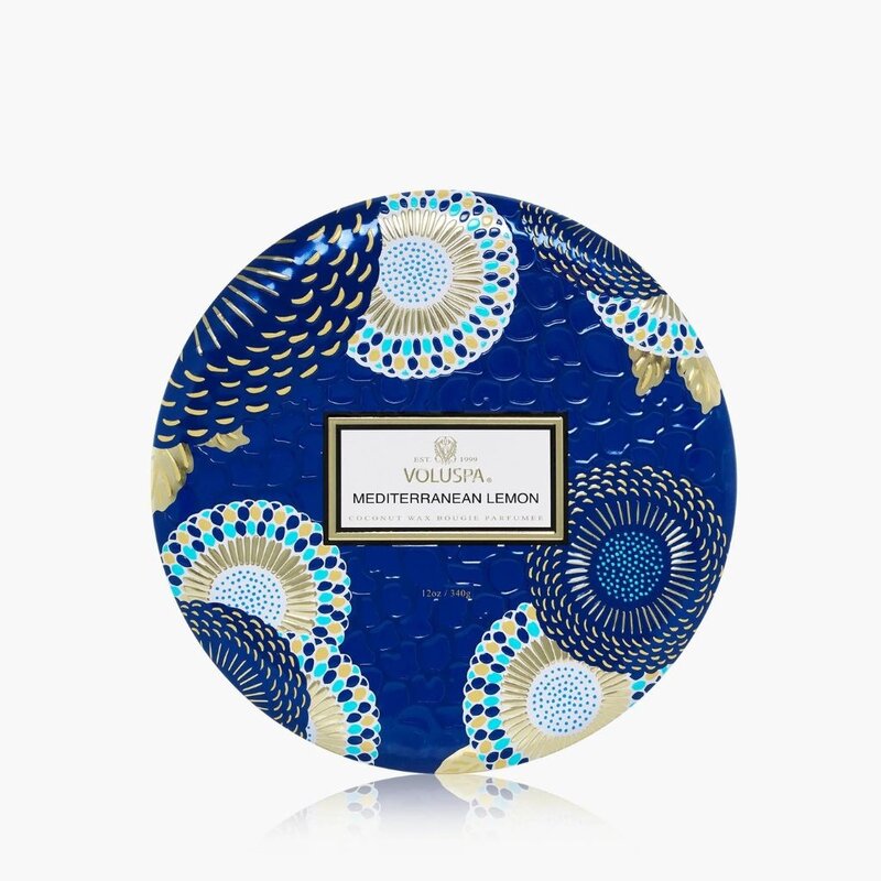Voluspa Mediterranean Lemon 3 Wick Tin Candle