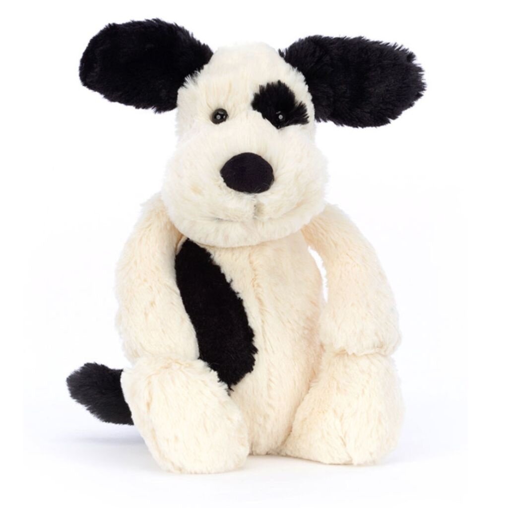 Jellycat Bashful Black And Cream Puppy