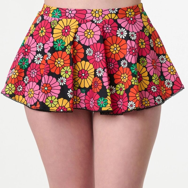 Unique Vintage & Smak Parlour Pin-Up Coronado Swim Skirt Flower Child
