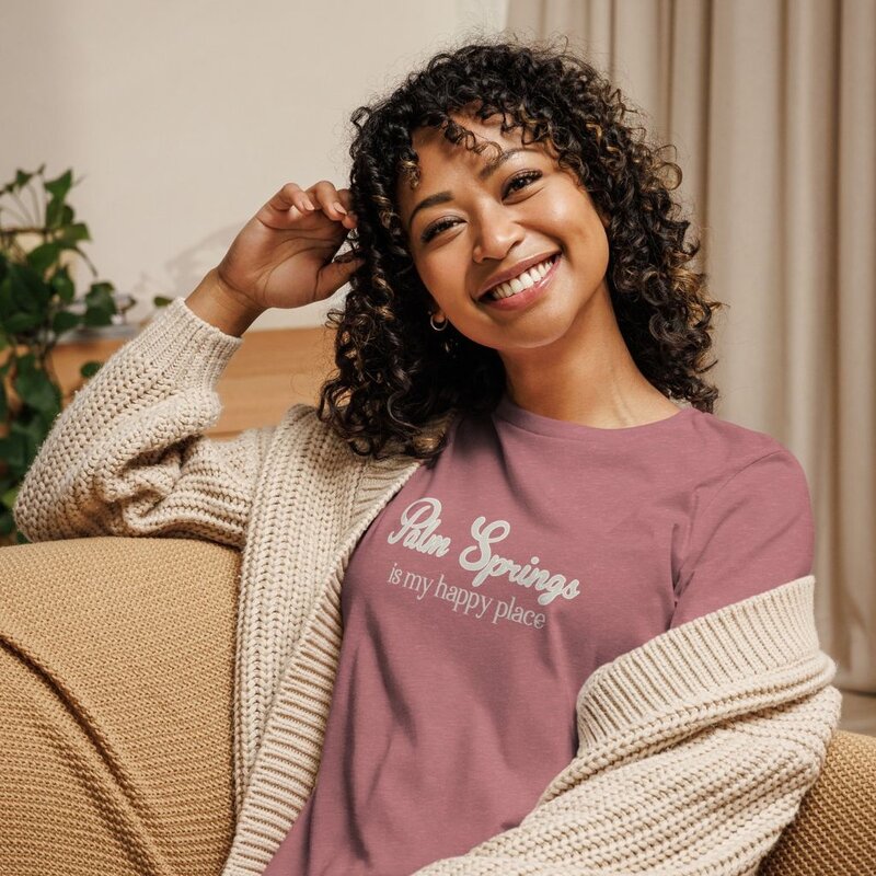 Peepa's Palm Springs Is My Happy Place Womens Graphic Tee