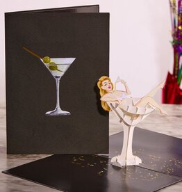 Dirty Pop Cards Martini Doll Sexy 3D Pop-Up Cocktail Party Greeting Card
