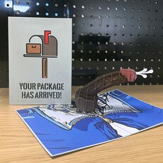 Dirty Pop Cards Package Arrived Funny 3D Pop-Up Brown Surprise Card