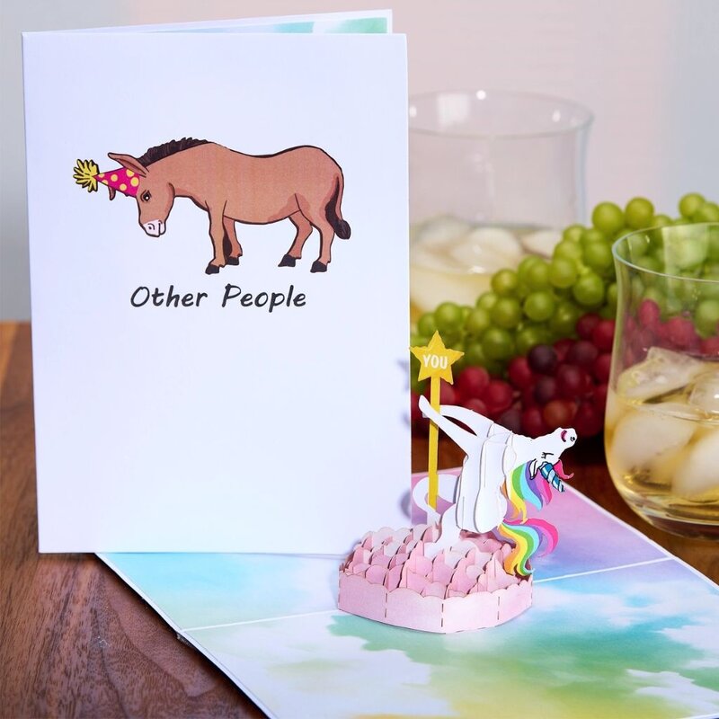 Dirty Pop Cards Unicorn Dancer Funny 3D Pop-Up Birthday Greeting Card