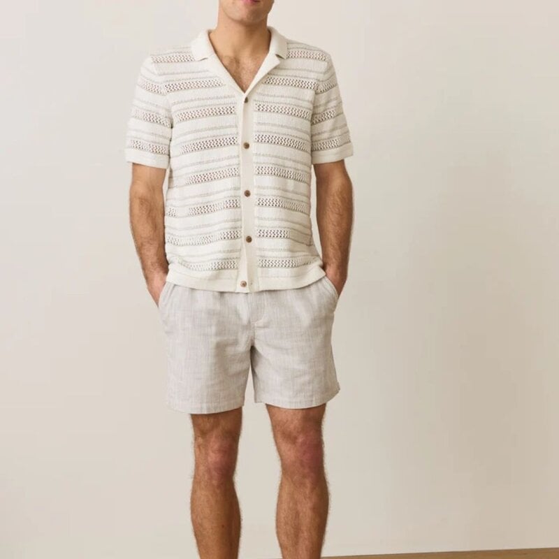 Marine Layer Open Knit Sweater Button-Down