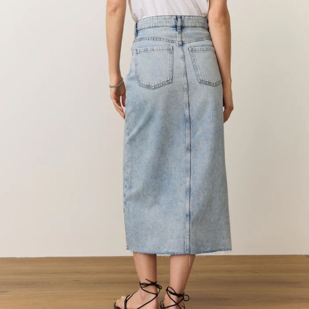 Marine Layer Fawn Denim Midi Skirt