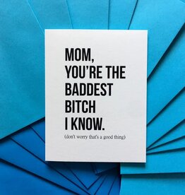 Top Hat and Monocle Funny Mothers Day Card - Baddest Bitch Mom Card