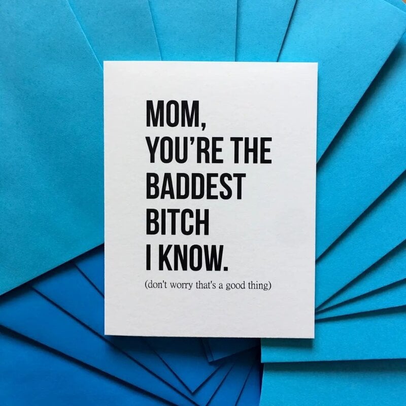 Top Hat and Monocle Funny Mothers Day Card - Baddest Bitch Mom Card