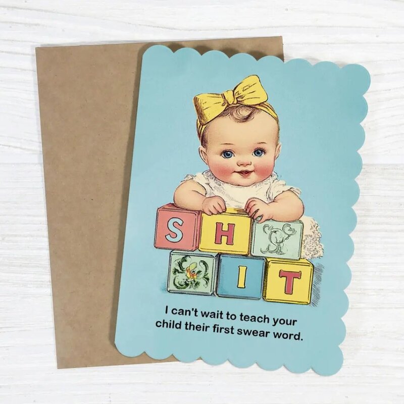 Bad Betty Greeting Company Teach Your Child Their First Swear Word Baby Card