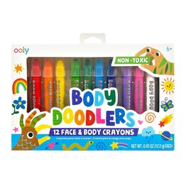 OOLY Body Doodlers Face & Body Crayons - Set of 12 Colors
