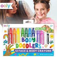 OOLY Body Doodlers Face & Body Crayons - Set of 12 Colors