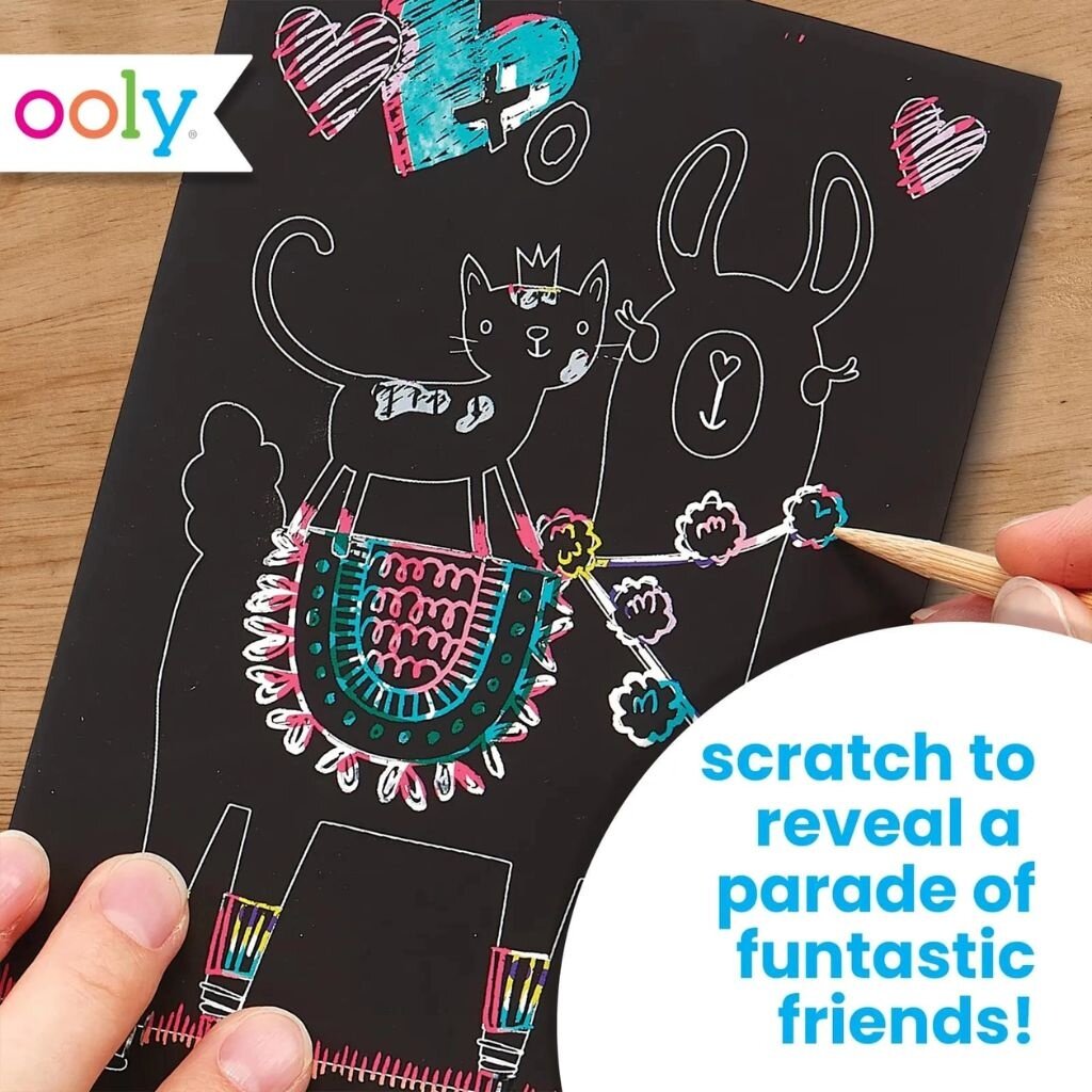 OOLY Mini Scratch & Scribble Art Kit: Funtastic Friends