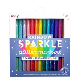 OOLY Rainbow Sparkle Glitter Markers - Set of 15