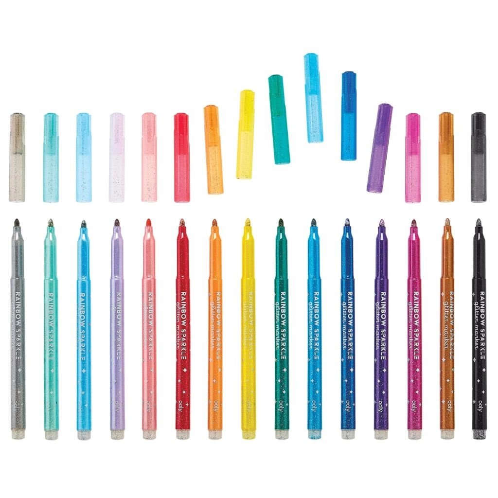 OOLY Rainbow Sparkle Glitter Markers - Set of 15
