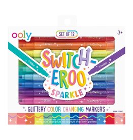 OOLY Switch-Eroo Sparkle Glittery Color Changing Markers- 12 Pc