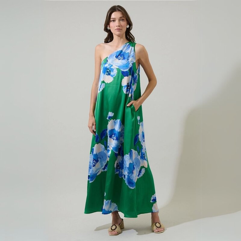 Sugarlips SP25 Glena Floral Pleated Maxi Dress