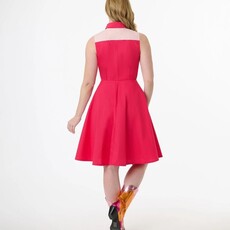 Unique Vintage & Smak Parlour 1950s Pink Western Cotton Flare Dress