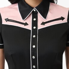 Unique Vintage & Smak Parlour 1950s Black & Pink Rodeo Ready Romper