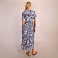 Molly Bracken SU25 Long Summer Dress Denim Blue Print