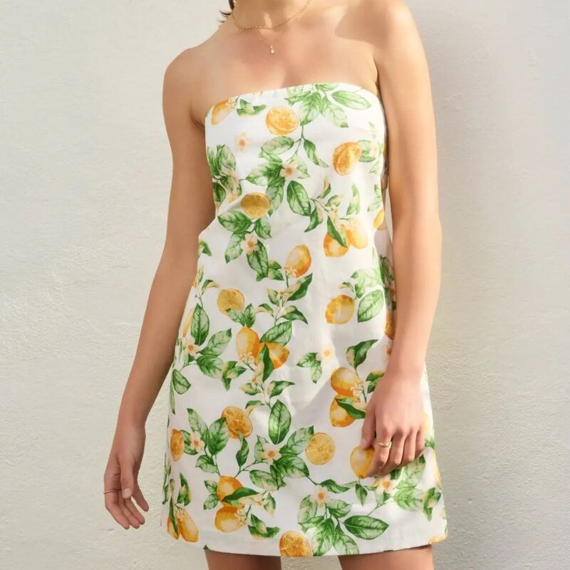 Dress Forum SU25 Lemon Strapless Tie Back Mini Dress