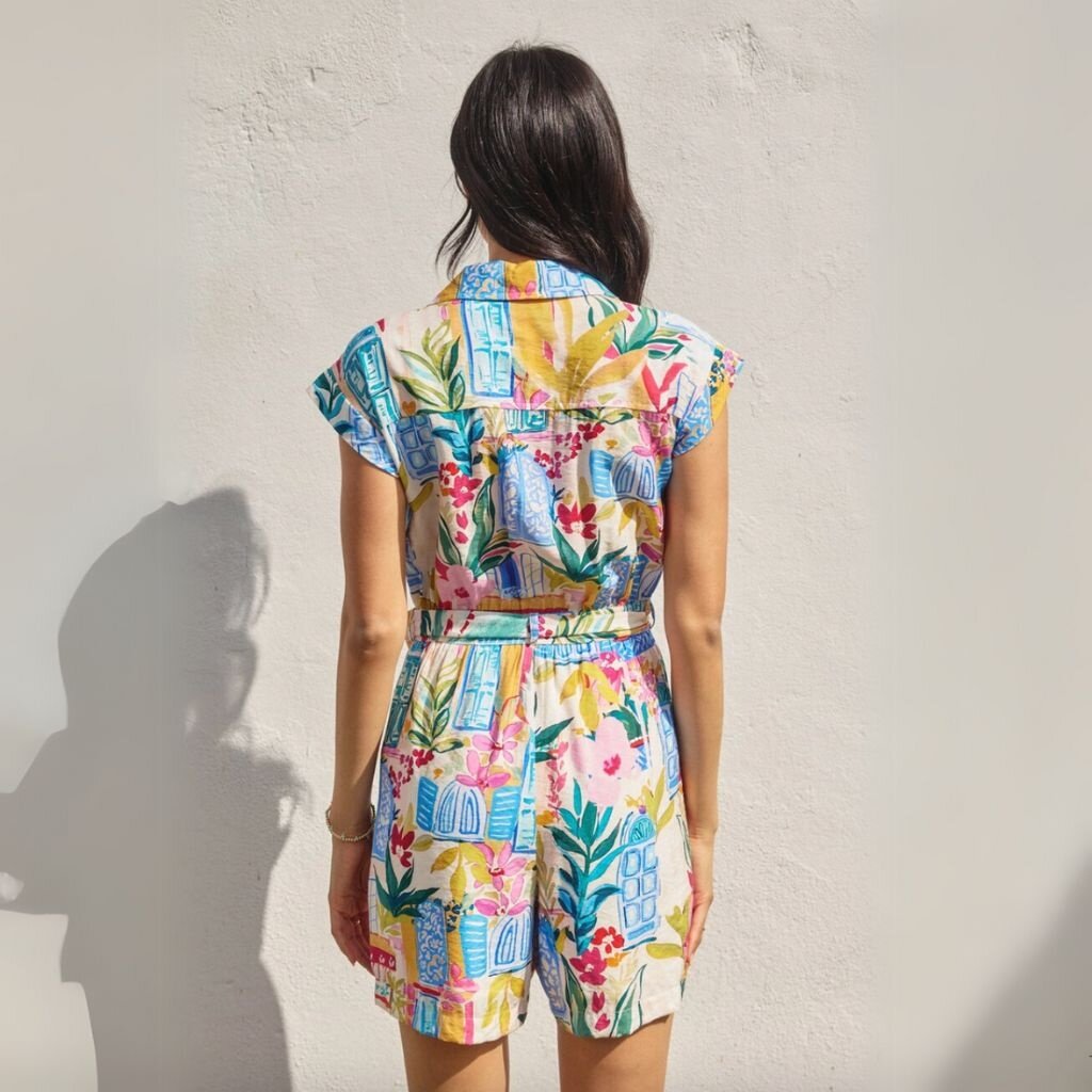 Dress Forum SU25 Long Summer Button Down Romper