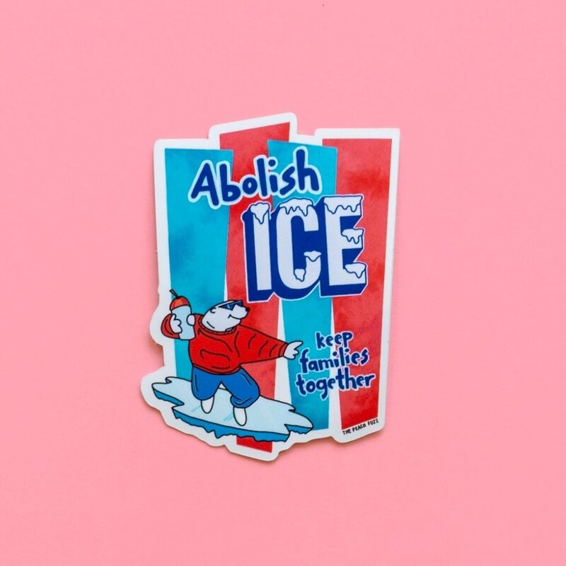 The Peach Fuzz Abolish Ice Sticker