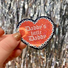 The Peach Fuzz Daddys Little Daddy Glitter Sticker