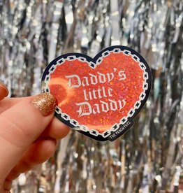 The Peach Fuzz Daddys Little Daddy Glitter Sticker