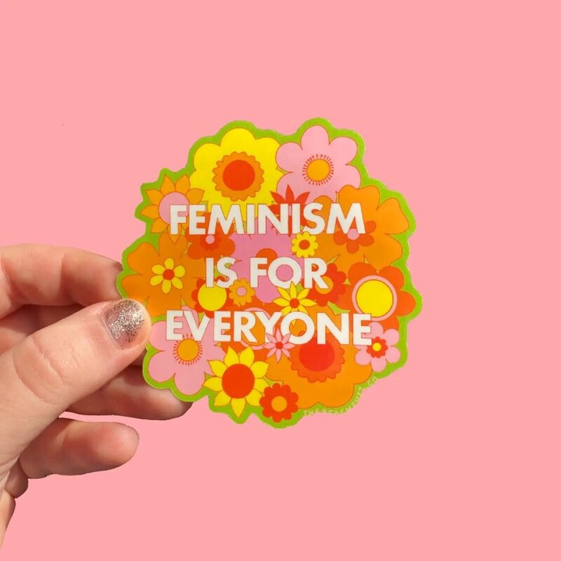 The Peach Fuzz Feminism Is For Everyone Sticker