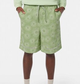 EMBROIDERED COTTON/LINEN BERMUDA SHORT