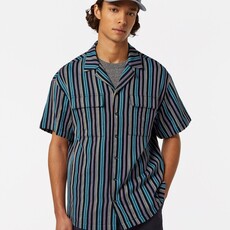 STRIPED SHORT-SLEEVED RELAXED-FIT JACQUARD SHIRT
