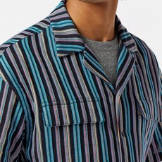 STRIPED SHORT-SLEEVED RELAXED-FIT JACQUARD SHIRT