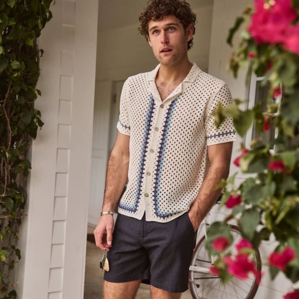 Marine Layer Archive Ace Crochet Resort Shirt