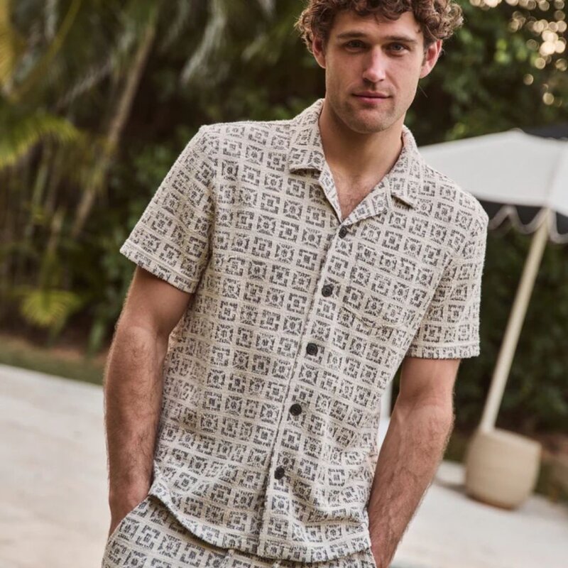Marine Layer Archive Cam Jacquard Resort Shirt